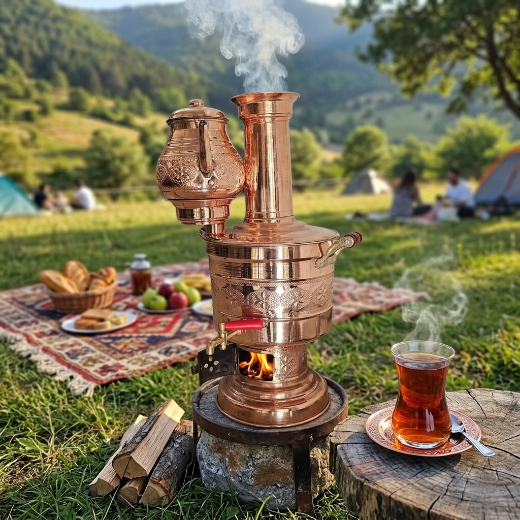 Bakır Semaver 5 Litre – Odunlu – fotoğraf 3
